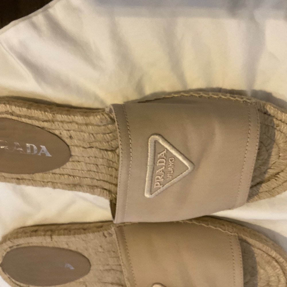 Tan Canvas Prada Espadrilles Slides size 41 - image 5